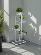 Подставка для цветов Greengo, 5 полок, 44×22×95 см, напольная, металл, белая - Фото 1
