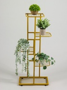 Подставка для цветов Greengo, 5 полок, 44×22×95 см, напольная, металл, цвет золотой - Фото 3