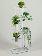 Подставка для цветов Greengo, 6 полок, 44×22×105 см, напольная, металл, белая - Фото 2