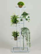 Подставка для цветов Greengo, 6 полок, 44×22×105 см, напольная, металл, белая - Фото 3