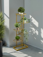Подставка для цветов Greengo, 6 полок, 44×22×105 см, напольная, металл, цвет золотой - Фото 1