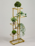 Подставка для цветов Greengo, 6 полок, 44×22×105 см, напольная, металл, цвет золотой - Фото 2