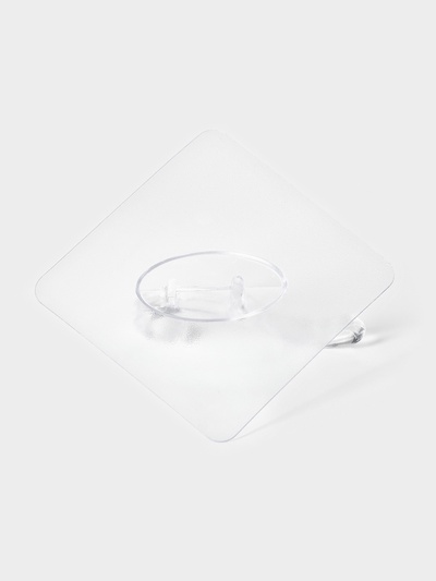 Крючки самоклеящиеся настенные прозрачные, с двойным крюком, 6.5×6.5 см, 10 шт.