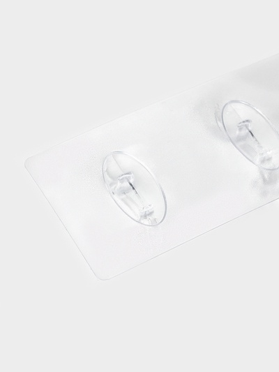 Крючки настенные самоклеящиеся, 6 крючков на общей гибкой прозрачной основе, набор 2 шт.