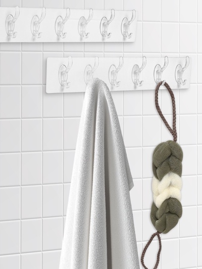 Крючки настенные самоклеящиеся, 6 крючков на общей гибкой прозрачной основе, набор 2 шт.