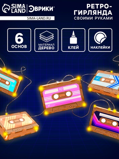 Набор для творчества «Ретро гирлянда», кассеты, 6 основ