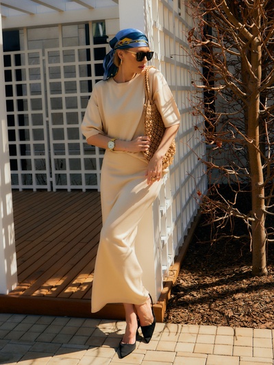 Юбка миди женская MIST, размер 42, бежевая