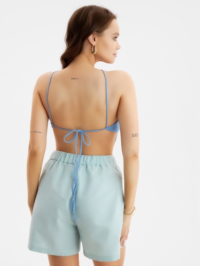 Топ вязаный женский MIST, размер onesize, голубой