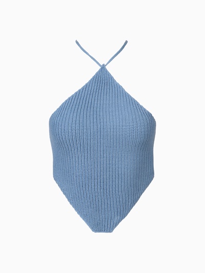 Топ вязаный женский MIST, размер onesize, голубой