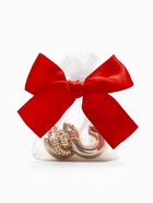 Мешочек подарочный «Бант органза», 7×9 см, бело-красный - Фото 1