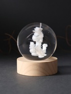 Световая фигурка стекло «Шар. Голограмма: Лошадка в короне», d=6 см, подставка дерево, USB - Фото 5