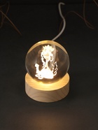 Световая фигурка стекло «Шар. Голограмма: Лошадка в короне», d=6 см, подставка дерево, USB - Фото 6