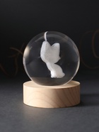 Световая фигурка стекло «Шар. Голограмма: Котёнок», d=6 см, подставка дерево, USB - Фото 3