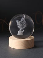 Световая фигурка стекло «Шар. Голограмма: Котёнок», d=6 см, подставка дерево, USB - Фото 5