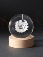 Световая фигурка стекло «Шар. Голограмма: Пасхальная корзинка», d=6 см, подставка дерево, USB - Фото 3