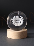 Световая фигурка стекло «Шар. Голограмма: Пасхальная корзинка», d=6 см, подставка дерево, USB - Фото 5