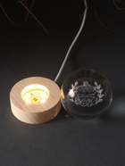 Световая фигурка стекло «Шар. Голограмма: Пасхальная корзинка», d=6 см, подставка дерево, USB - Фото 7