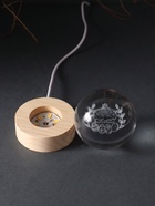 Световая фигурка стекло «Шар. Голограмма: Пасхальная корзинка», d=6 см, подставка дерево, USB - Фото 8