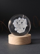 Световая фигурка стекло «Шар. Голограмма: Герб», d=6 см, подставка дерево, USB - Фото 3