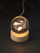 Световая фигурка стекло «Шар. Голограмма: Космос», d=6 см, подставка дерево, USB - Фото 6