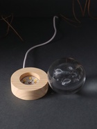 Световая фигурка стекло «Шар. Голограмма: Космос», d=6 см, подставка дерево, USB - Фото 8