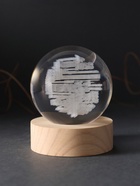 Световая фигурка стекло «Шар. Голограмма: Слова», d=6 см, подставка дерево, USB - Фото 3