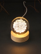 Световая фигурка стекло «Шар. Голограмма: Слова», d=6 см, подставка дерево, USB - Фото 6