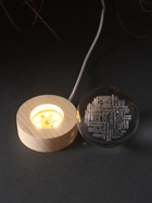 Световая фигурка стекло «Шар. Голограмма: Слова», d=6 см, подставка дерево, USB - Фото 7