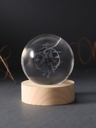 Световая фигурка стекло «Шар. Голограмма: Самурай», d=6 см, подставка дерево, USB - Фото 2