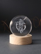 Световая фигурка стекло «Шар. Голограмма: Самурай», d=6 см, подставка дерево, USB - Фото 4