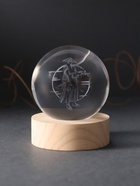 Световая фигурка стекло «Шар. Голограмма: Самурай», d=6 см, подставка дерево, USB - Фото 5