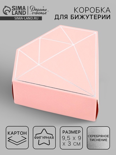 Коробка подарочная под бижутерию «Розовая, тиснение», 10×9×3.5 см