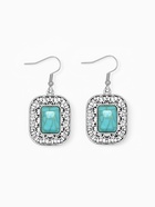 Серьги «Бирюзовый мир» прямоугольник, голубые в чернённом серебре - Фото 3