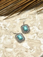 Серьги «Бирюзовый мир» прямоугольник, голубые в чернённом серебре - Фото 6