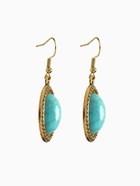 Серьги «Бирюзовый мир» круг, голубые в чернённом серебре - Фото 4