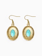 Серьги «Бирюзовый мир» круг, голубые в чернённом серебре - Фото 5