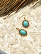 Серьги «Бирюзовый мир» круг, голубые в чернённом серебре - Фото 6