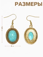 Серьги «Бирюзовый мир» круг, голубые в чернённом серебре - Фото 2