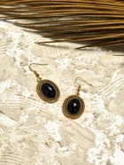 Серьги «Овал» винтаж, чёрные в чернённом золоте - Фото 6