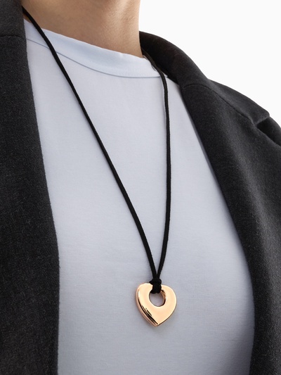 Кулон на шнурке «Сердечко» тренд, цвет золото, 120 см