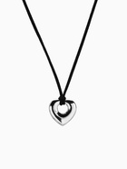 Кулон на шнурке «Сердечко» тренд, цвет серебро, 120 см - Фото 2