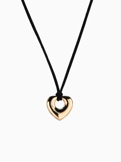 Кулон на шнурке «Сердечко», тренд, цвет золото, 120 см