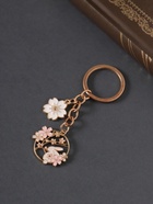 Брелок металл, эмаль "Зайка и сакура" 9 см (комплект 2 шт) - фото 34473506