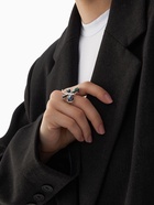 Кольцо безразмерное «Стрекоза», галиотис, зелёное в серебре - Фото 2