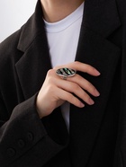 Кольцо «Галиотис» волна, цветное в серебре, безразмерное - Фото 2