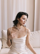 Бусы «Бантик» с жемчугом, белые в серебре, 37 см 10841116