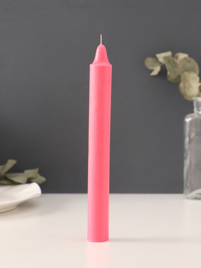 Ароматическая свеча парафиновая хозяйственная, 2.4×21 см, 80 г, малина - Фото 1