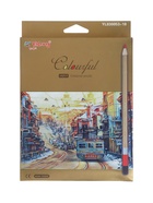 УЦЕНКА Карандаши 18 цветов, в картонной коробке, шестигранные, корпус золото, деревянные, Пейзаж 1 - Фото 5