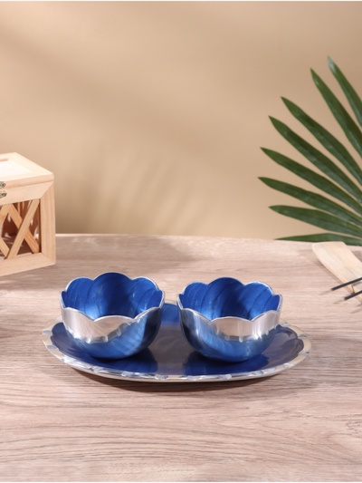 Менажница на подставке «Кувшинки», набор 2 шт., 10×10×5 см, алюминий