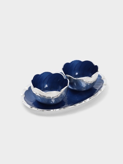 Менажница на подставке «Кувшинки», набор 2 шт., 10×10×5 см, алюминий